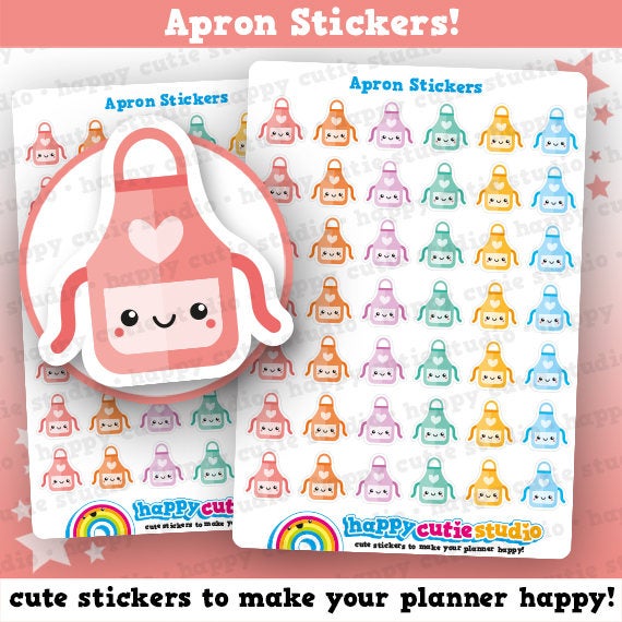 42 Cute Apron/Cooking/Baking/Meal Planner Stickers