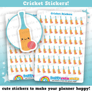 54 Cute Cricket/Bat/Sport Planner Stickers