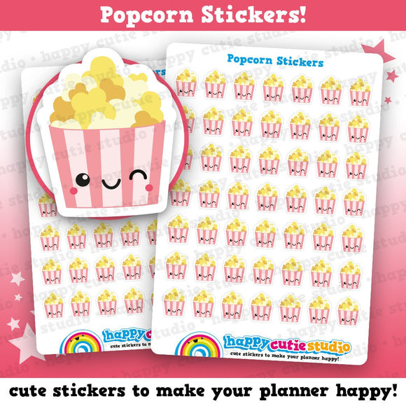 49 Cute Popcorn/Cinema/Film/Movie Planner Stickers
