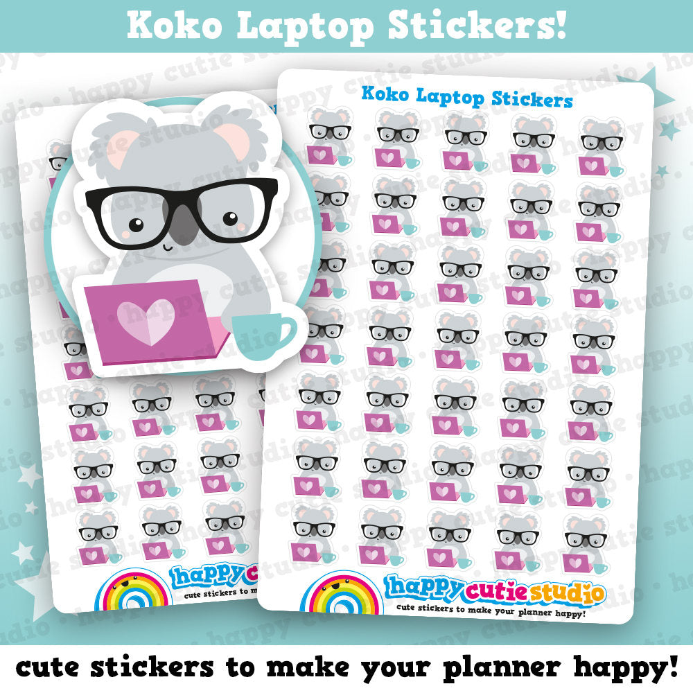 35 Cute Koko the Koala Laptop/Work/Computer Planner Stickers