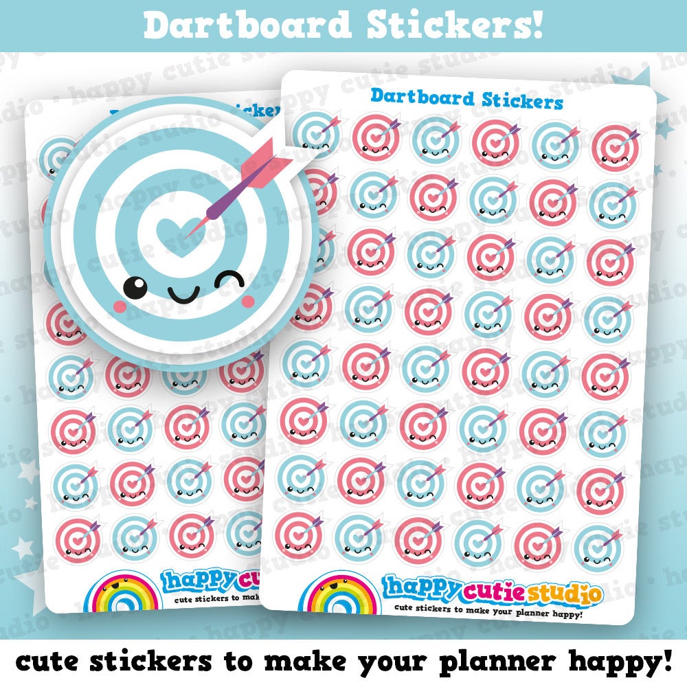 48 Cute Dartboard/Darts/Sport Planner Stickers