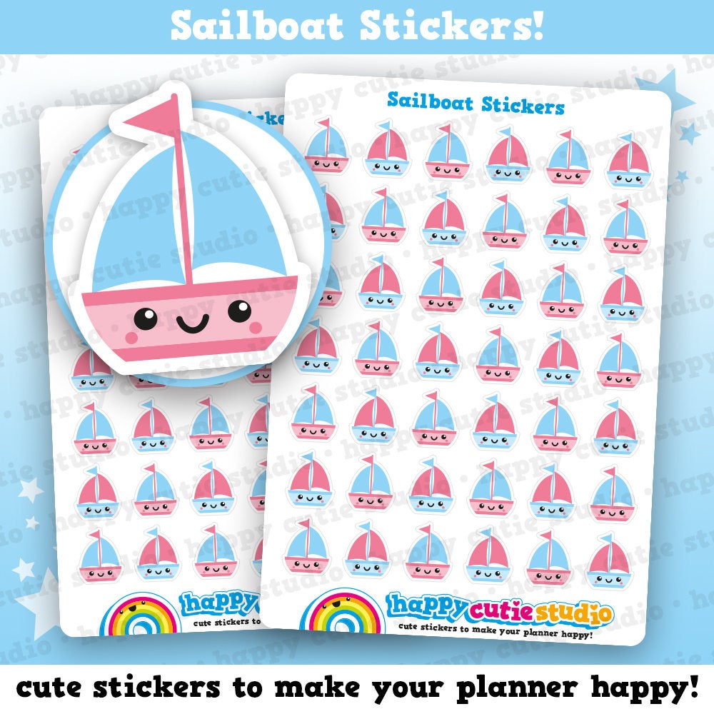 42 Cute Sailboat/Boat/Sailing Planner Stickers