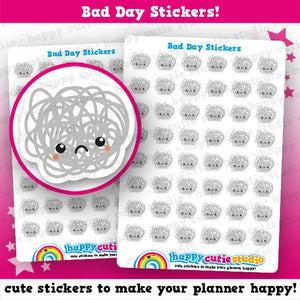 48 Cute Bad Day/Black/Grey/Cloud/Stress/Anxiety Planner Stickers
