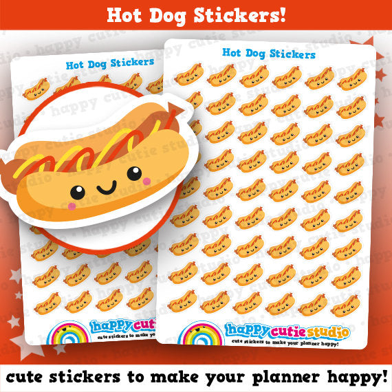 54 Cute Hot Dog/Fast Food/Junk Food/Camping Planner Stickers