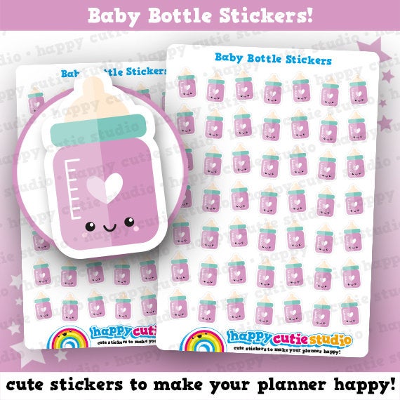 49 Cute Baby Bottle Planner Stickers