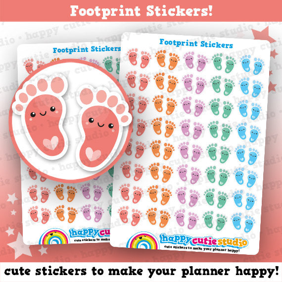 80 Cute Footprint Planner Stickers