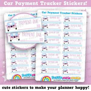 16 Cute Car Payment Tracker Planner Stickers