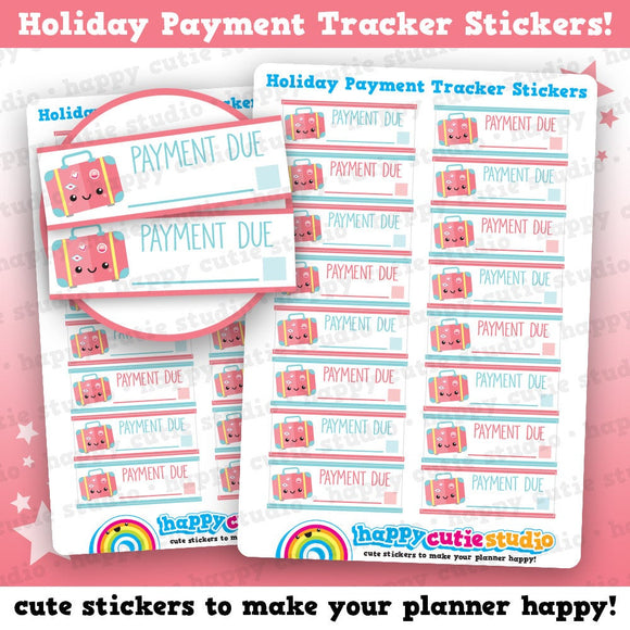 16 Cute Holiday/Vacation Payment Tracker Planner Stickers