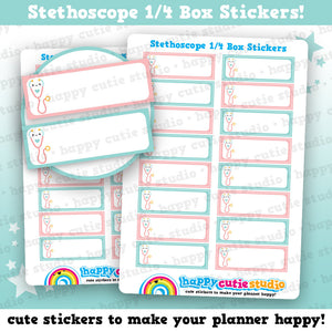 16 Cute Stethoscope Quarter Box/Hospital/Treatment/Medical Planner Stickers