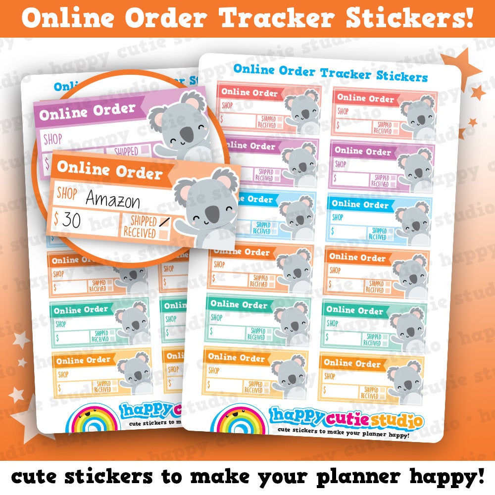 Cute Order Racker 12 Cute Online Order Tracker Planner Stickers – HappyCutieStudio