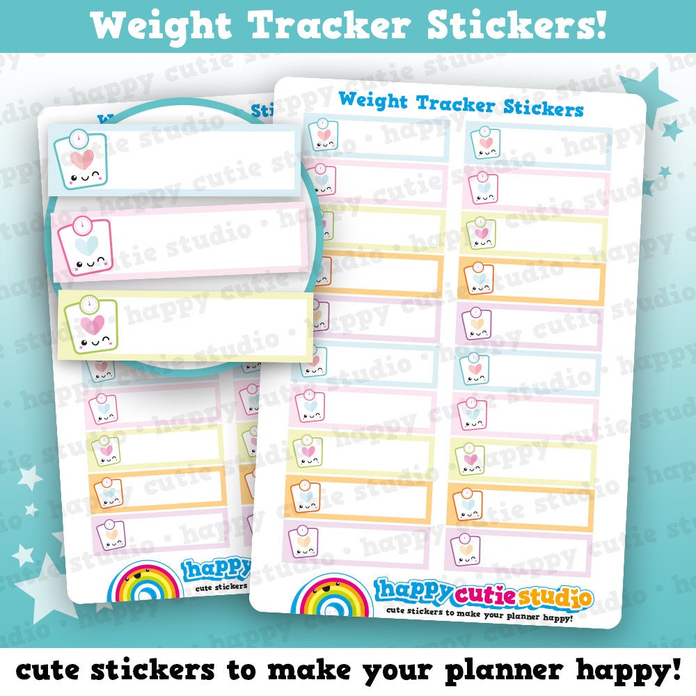 Scale Tracker Sticker 20 Cute Weight Tracker/Scales Planner Stickers – HappyCutieStudio