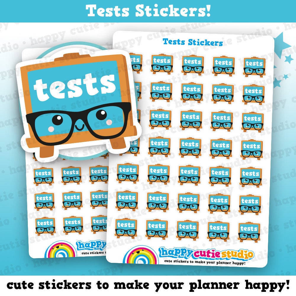 35 Cute Tests/Study/College/University/School Planner Stickers