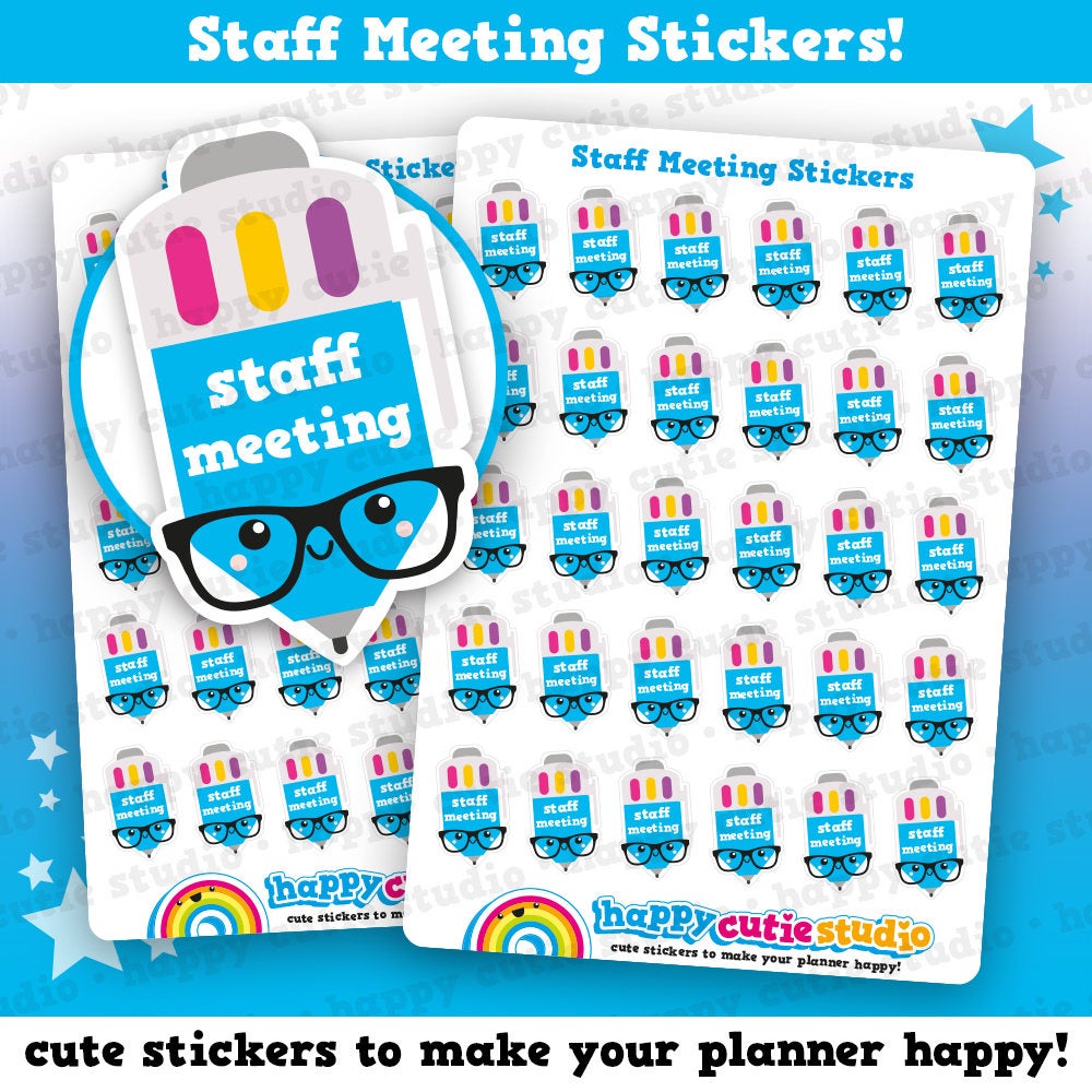 35 Cute Staff Meeting/School Planner Stickers