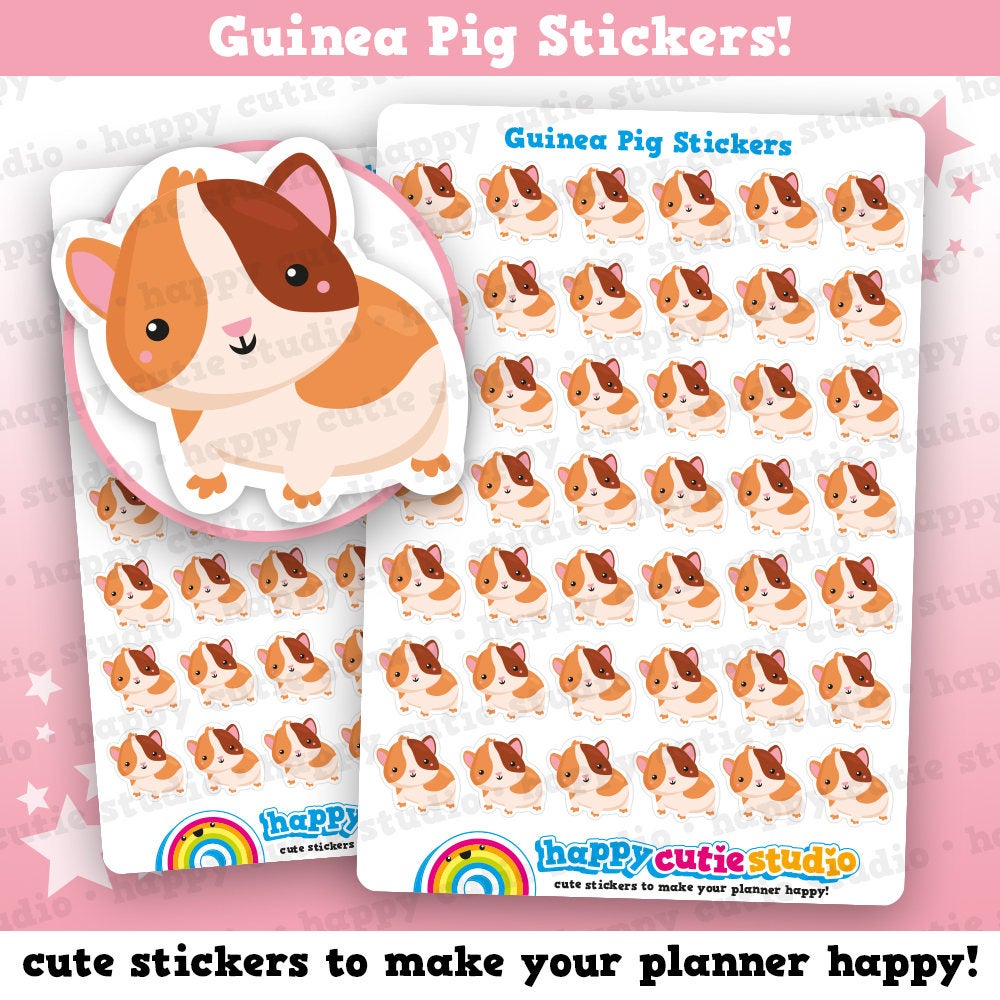 42 Cute Guinea Pig/Pet Planner Stickers