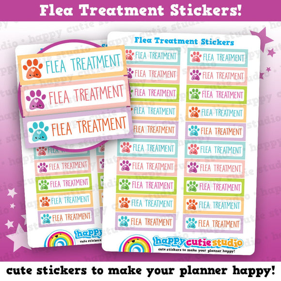 20 Cute Flea Treatment/Medicine/Pet/Cat/Dog Planner Stickers