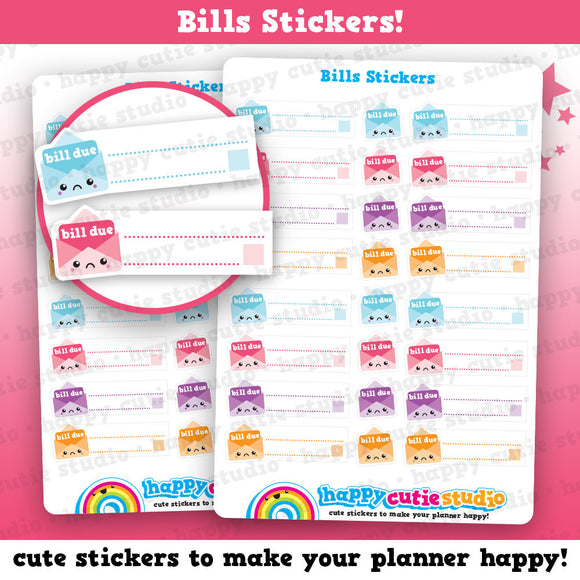 16 Cute Bill Due/Pay Bill/ Bill Reminder Planner Stickers