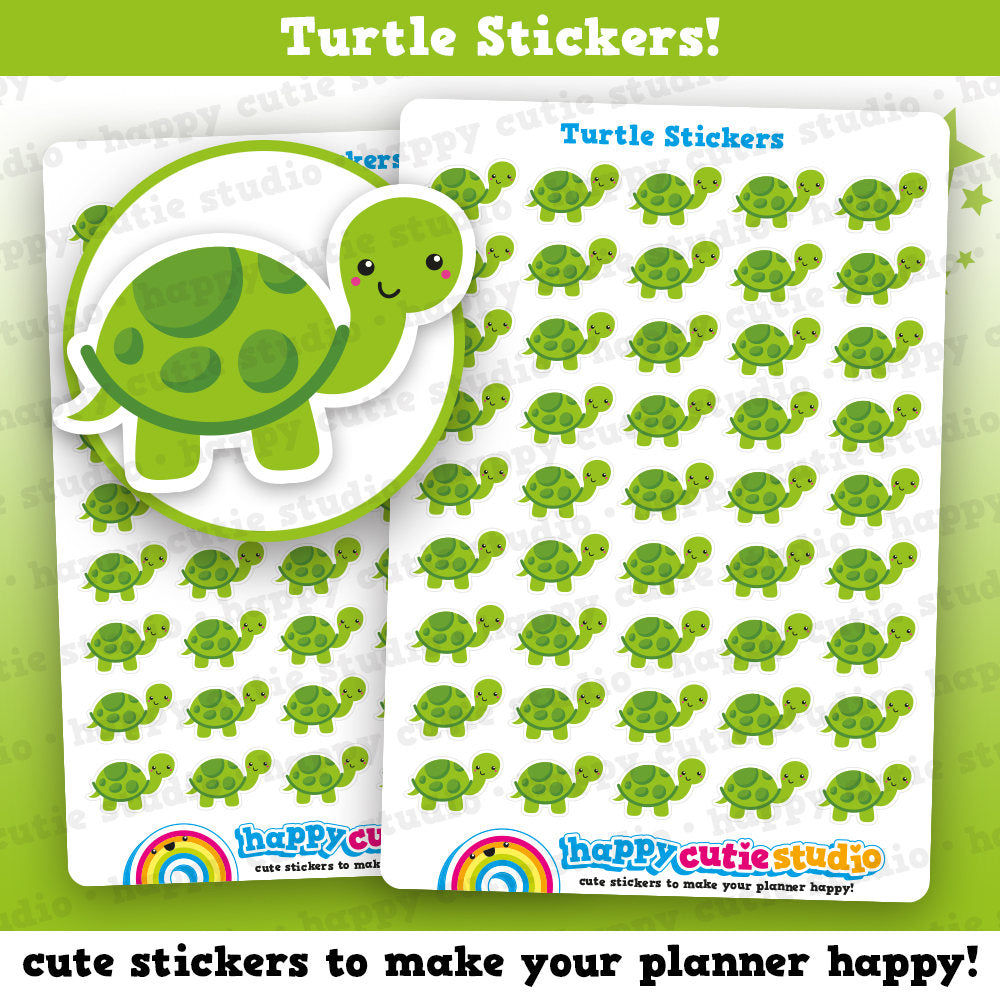 45 Cute Turtle/Tortoise Planner Stickers