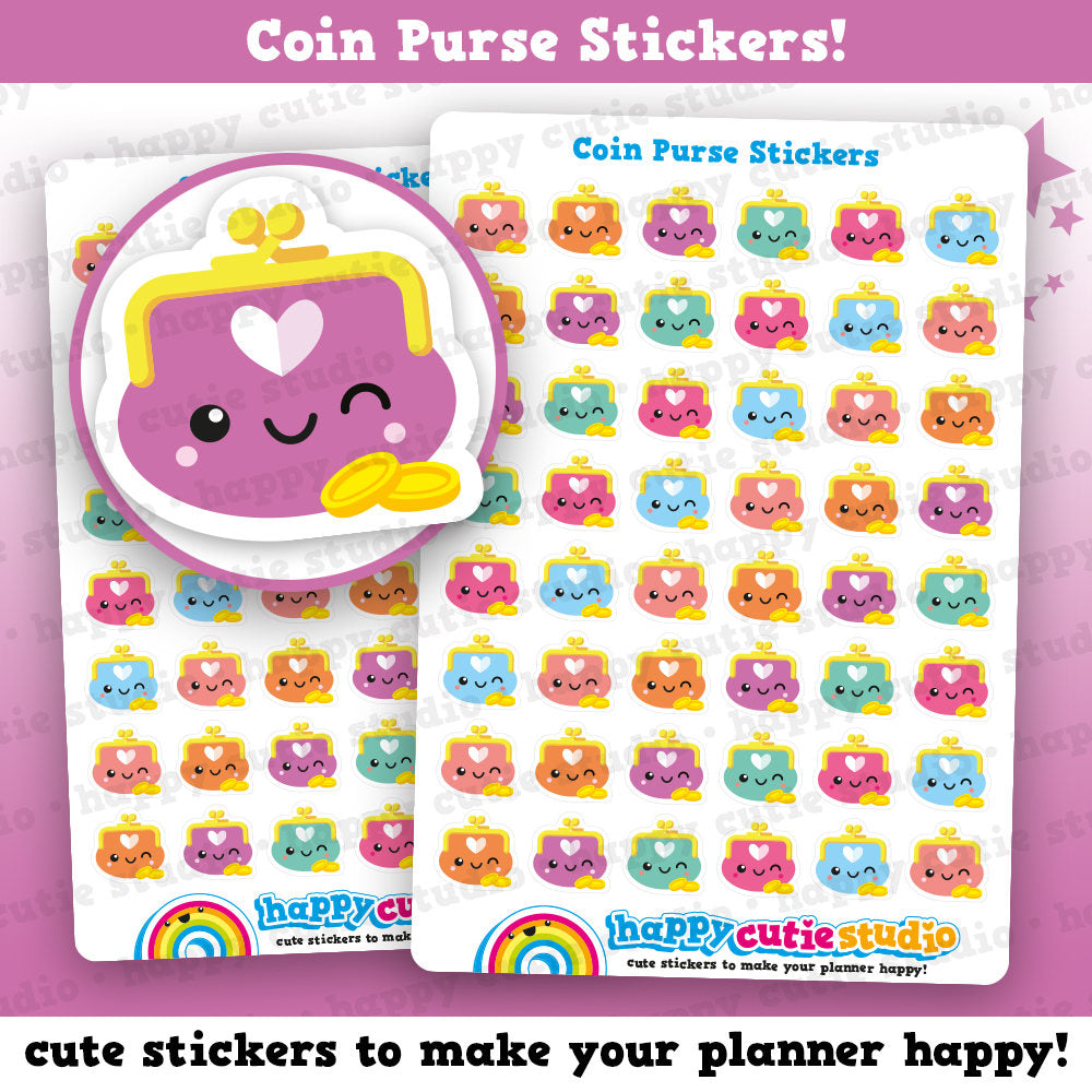 48 Cute Coin Purse/Payday Planner Stickers