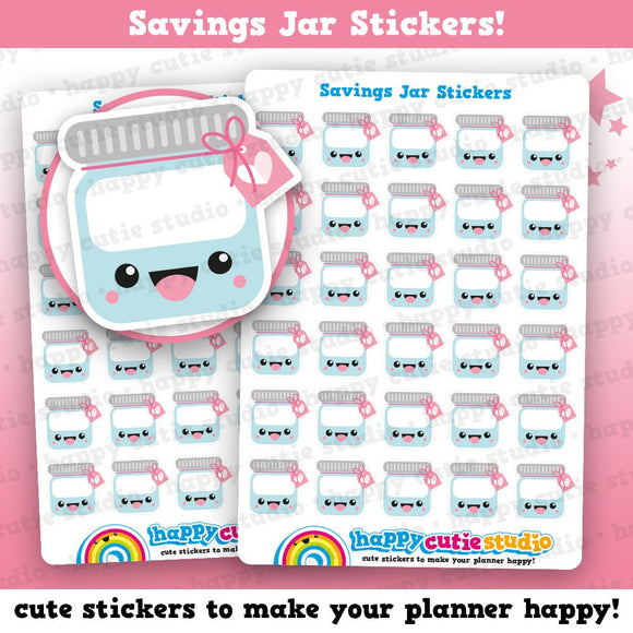 30 Cute Savings Jar/Money Planner Stickers
