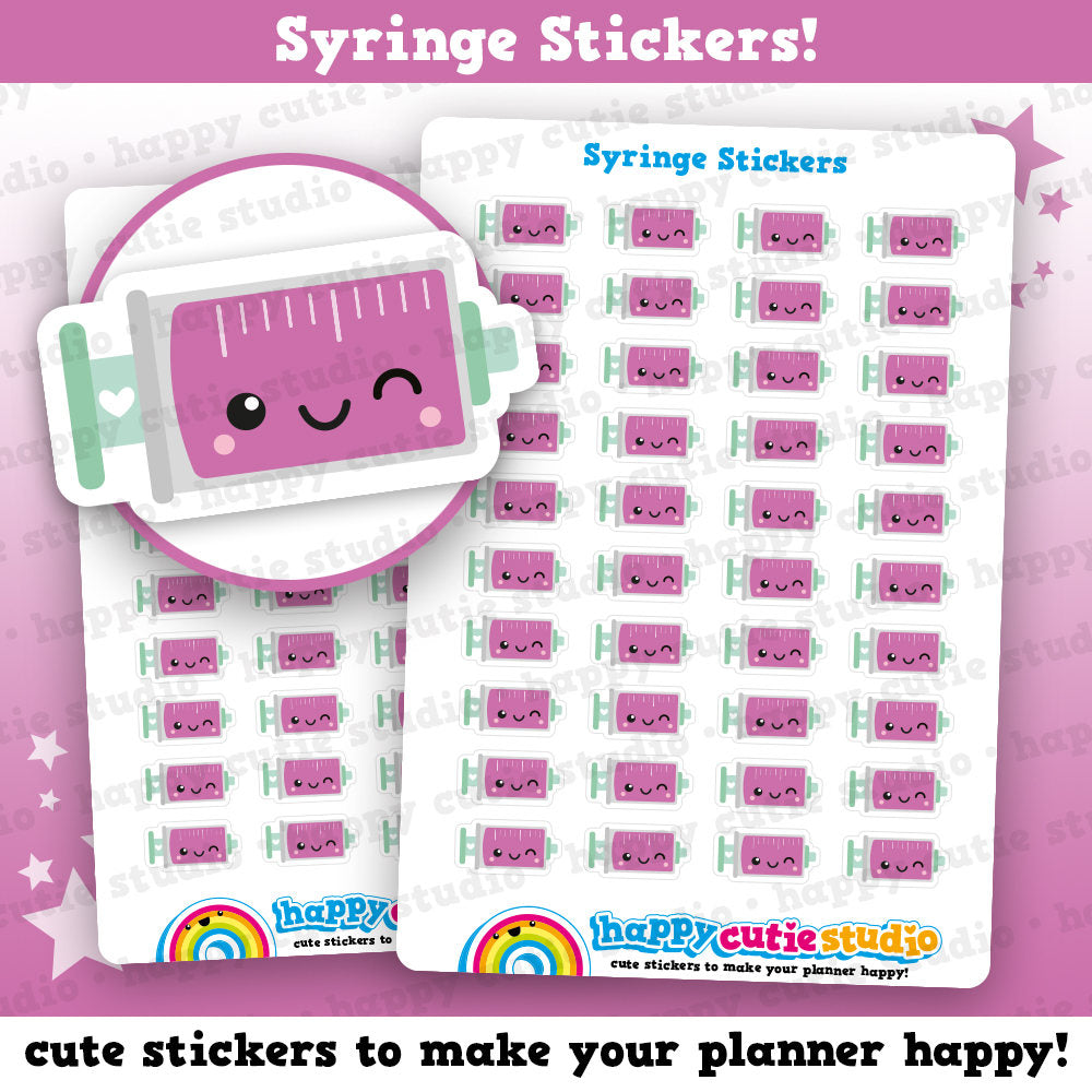 40 Cute Syringe/Injection/Medicine/Health Planner Stickers