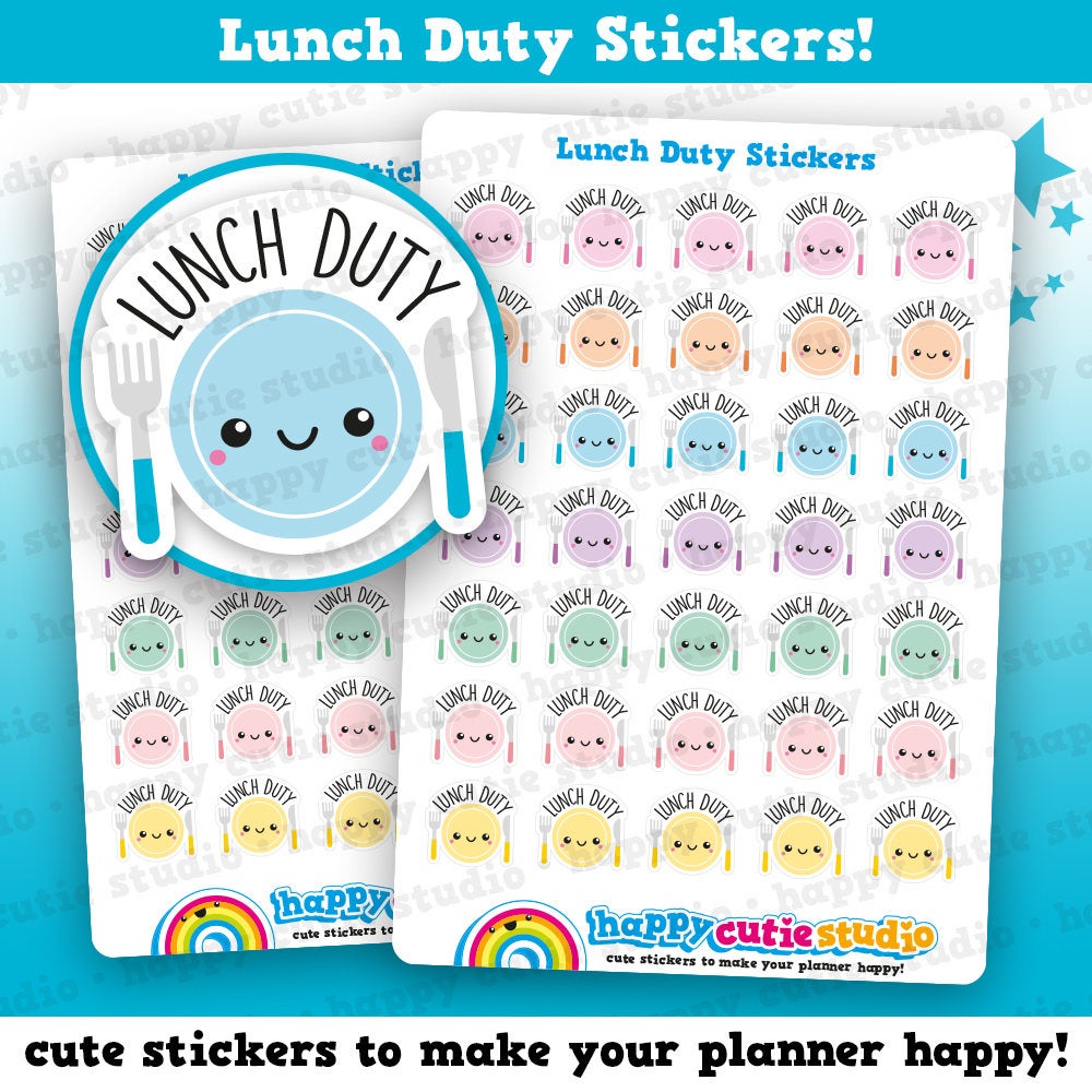 35 Cute Lunch Duty/Teacher/College/School Planner Stickers