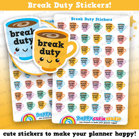 40 Cute Break Duty/Teacher/College/School Planner Stickers