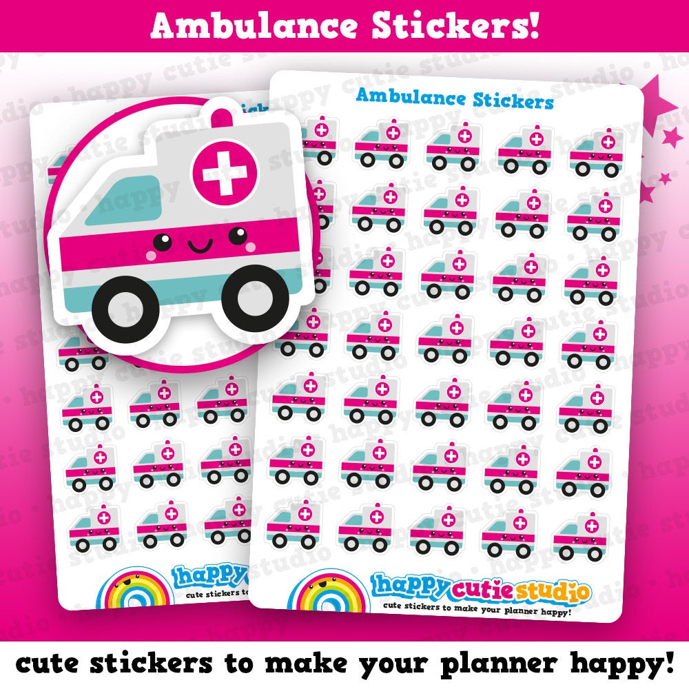 35 Cute Ambulance/Emergency/Paramedic Planner Stickers