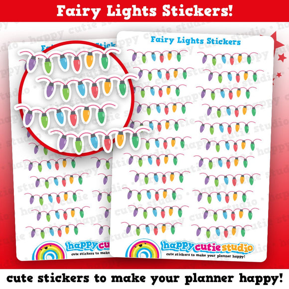 22 Cute Christmas Fairy Lights Planner Stickers