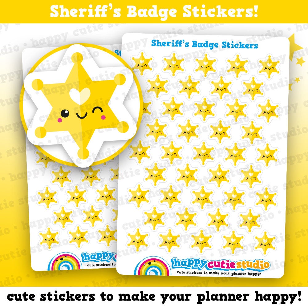 41 Cute Sheriff&#39;s Badge/Star/Work Planner Stickers