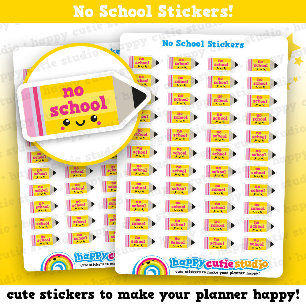 44 Cute No School/Teacher/College/School Planner Stickers