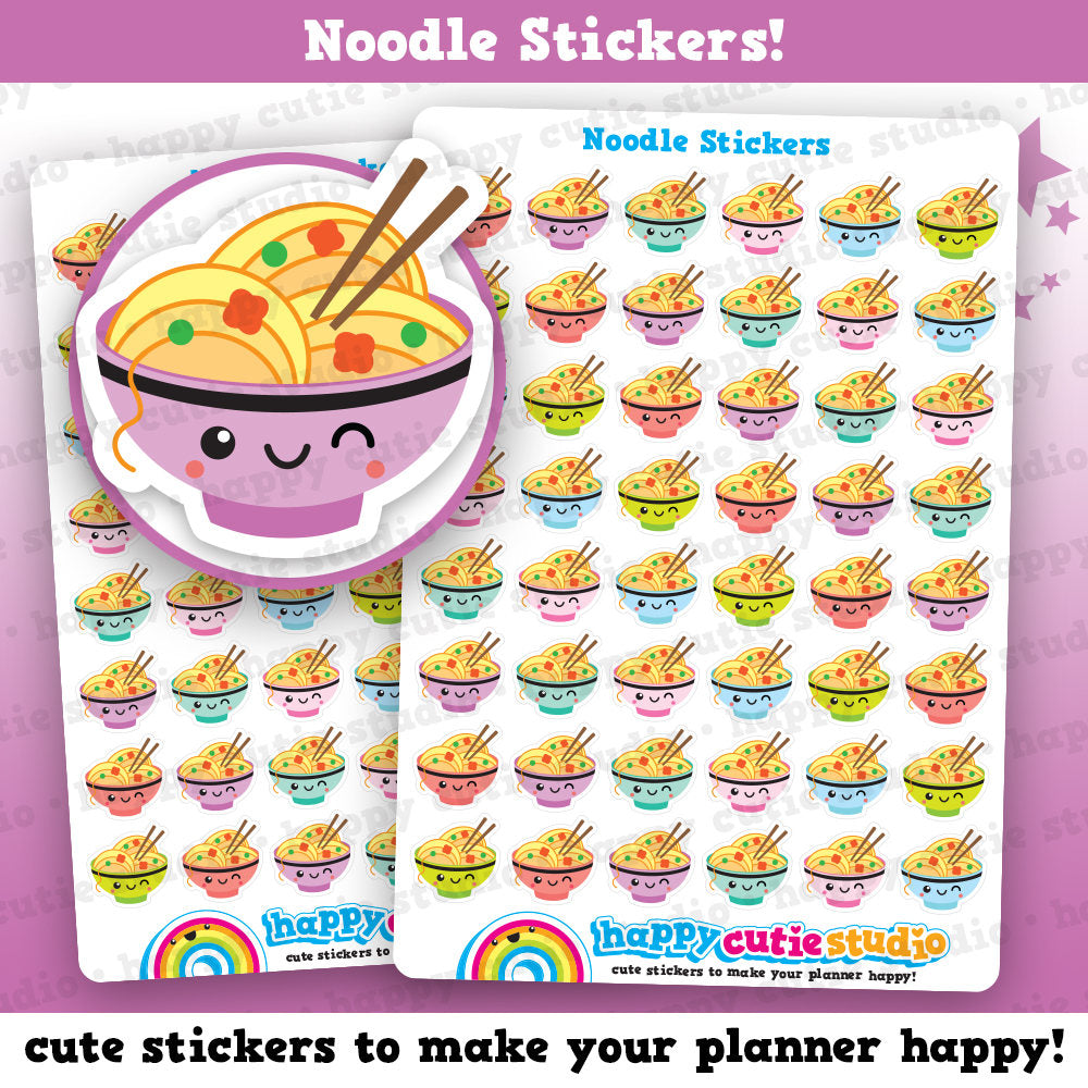 48 Cute Noodle/Ramen/Food Planner Stickers