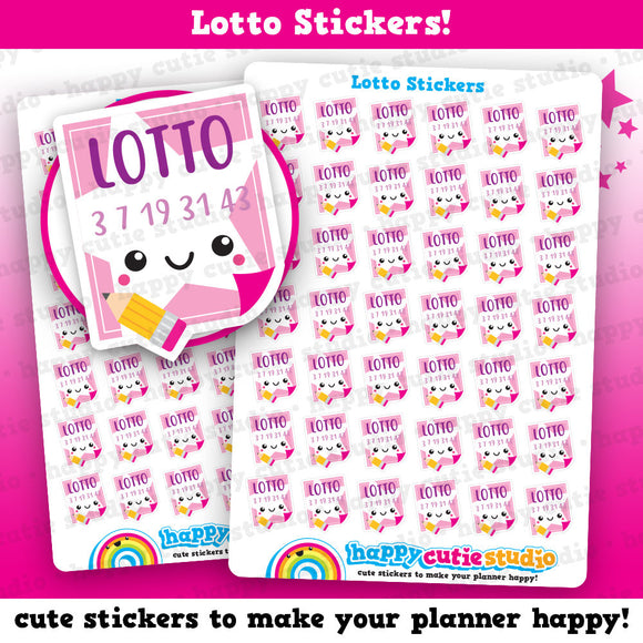 42 Cute Lotto/Lottery/Ticket/Raffle Planner Stickers
