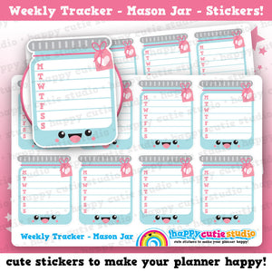 8 Cute Full Box Mason Jars/Weekly/Functional/Practical Planner Stickers