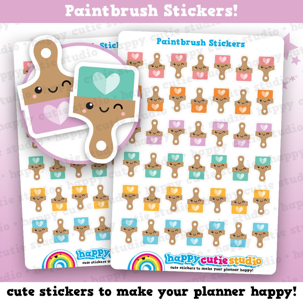 41 Cute Paintbrush/Decorate/Decorator/DIY/Home Improvement Planner Stickers