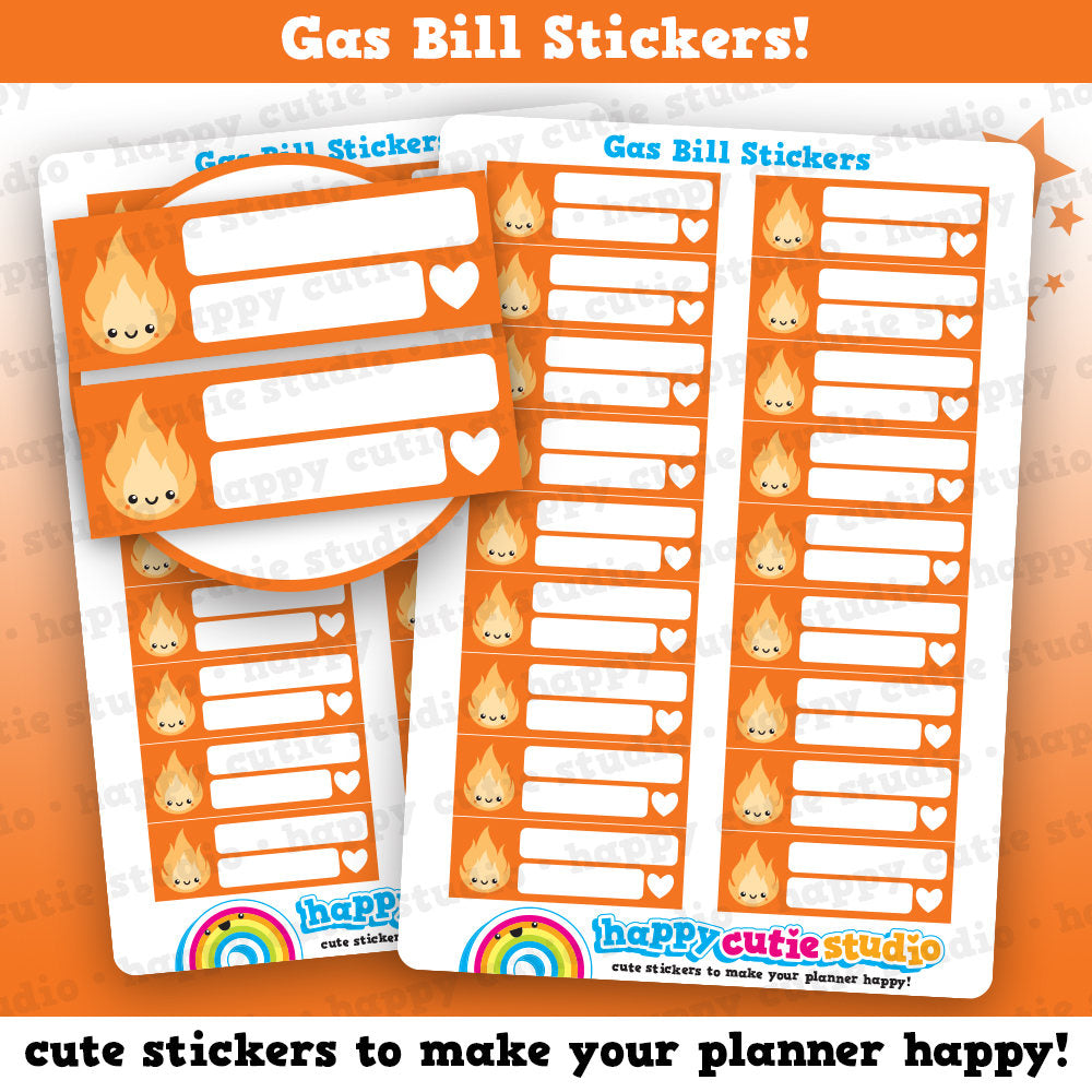 18 Cute Gas Bill/Pay Bill Reminder Planner Stickers