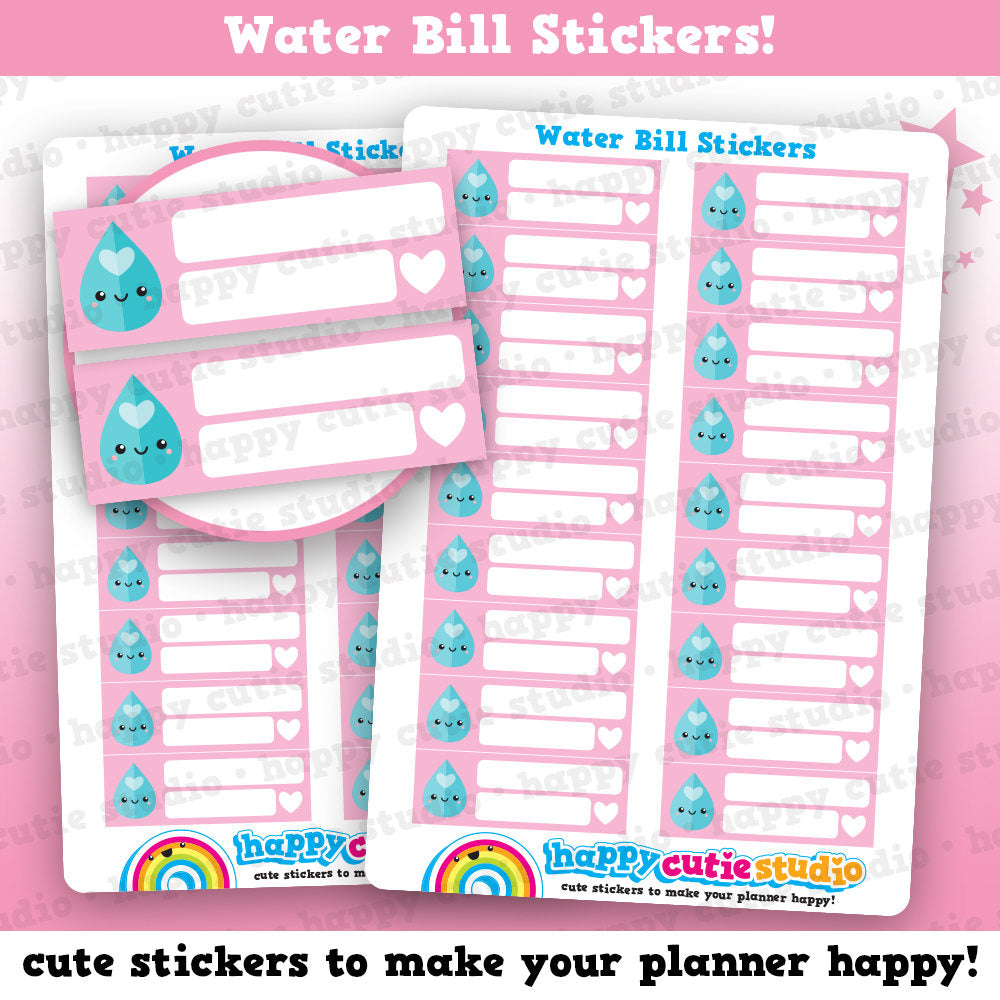 18 Cute Water Bill/Pay Bill Reminder Planner Stickers