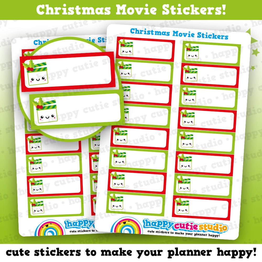 16 Cute Christmas Movie Night/Cinema/Film Planner Stickers