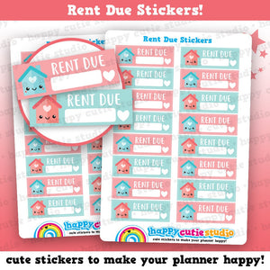 16 Cute Rent Due/Tracker Planner Stickers