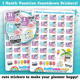 37 Cute Holiday/Vacation/Monthly Countdown Planner Stickers