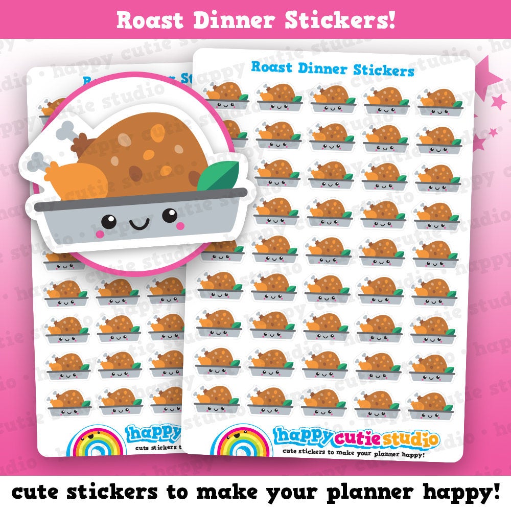 45 Cute Roast Dinner/Chicken/Fast Food/McDonalds Planner Stickers