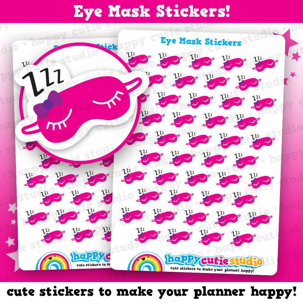 45 Cute Eye Mask/Sleep Mask/Sleep/Beauty Planner Stickers
