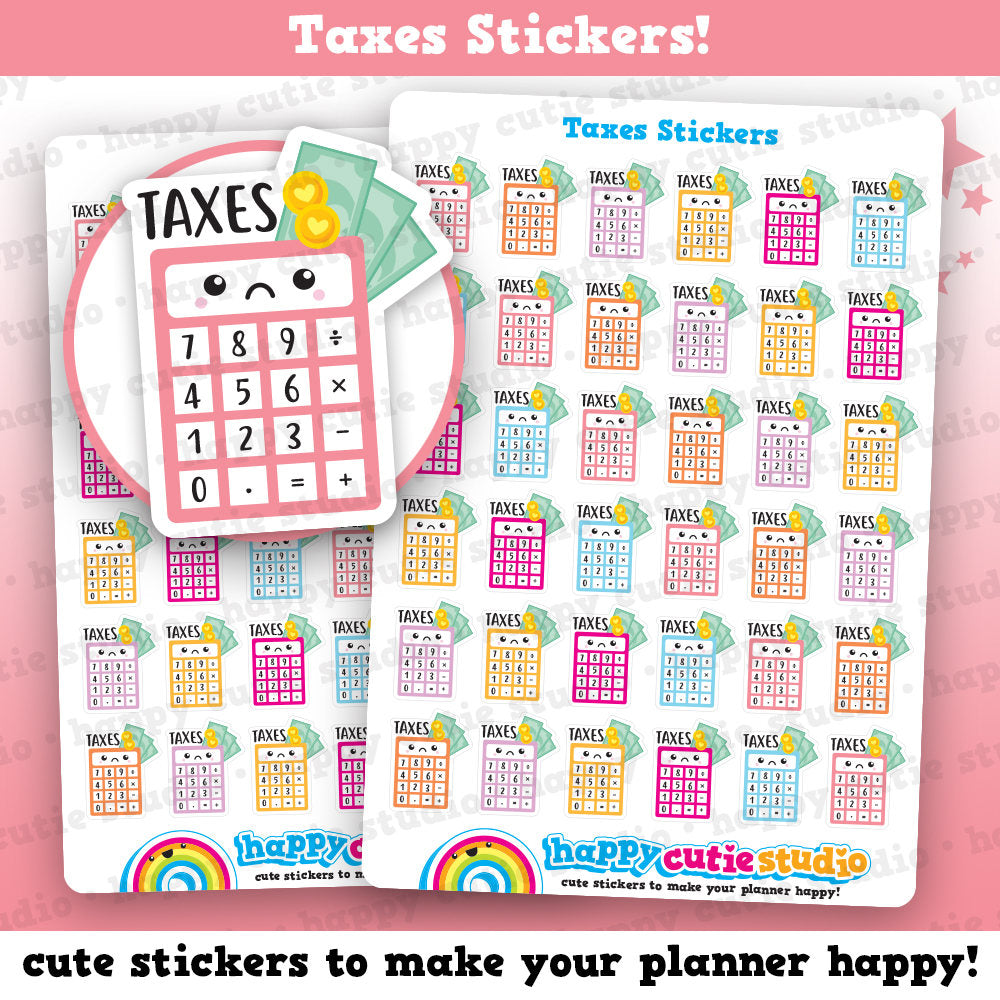 36 Cute Taxes/Calculator/Money Planner Stickers