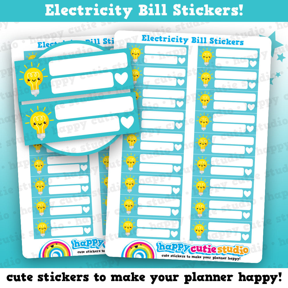 18 Cute Electricity Bill/Pay Bill Reminder Planner Stickers