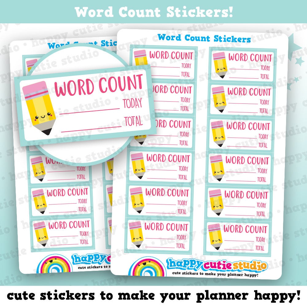 12 Cute Word Count/Writing/Author Planner Stickers