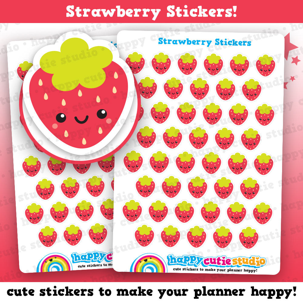 44 Cute Strawberry/Fruit/Health Planner Stickers