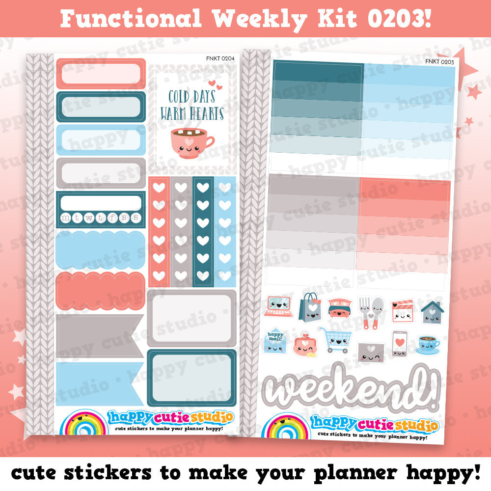 Functional Personal Size Weekly Kit 0203 Planner Stickers/Kawaii/Cute Stickers