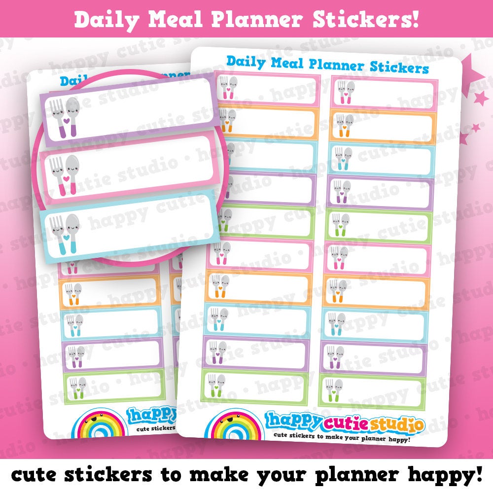 20 Cute Daily Meal Planner/Tracker/Food Planner Stickers