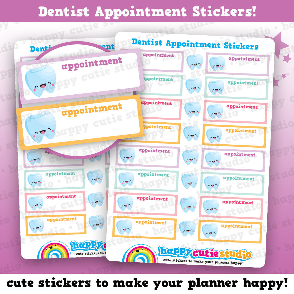 16 Cute Dentist / Tooth Appointment Planner Stickers