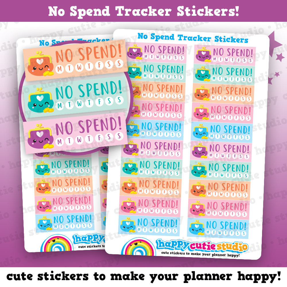 20 Cute No Spend Box/Tracker Reminder Planner Stickers