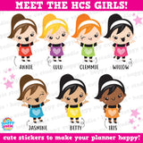 36 Cute Door Duty/Teacher Girl Planner Stickers